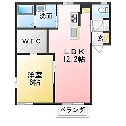 ディアスミナミA 1LDKの間取図画像
