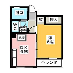 ライフメイト蟻ケ崎 1DKの間取図画像