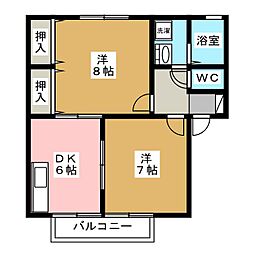 ボナール庄内 2DKの間取図画像