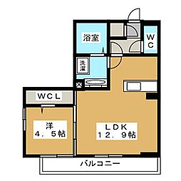 リジエール 1LDKの間取図画像