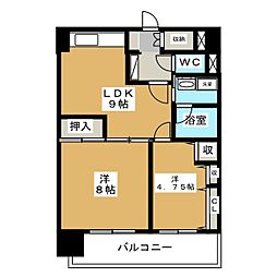 アルティザ松本 2DKの間取図画像