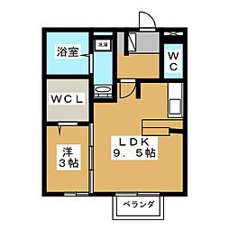 ラ・リヴィエール 1LDKの間取図画像