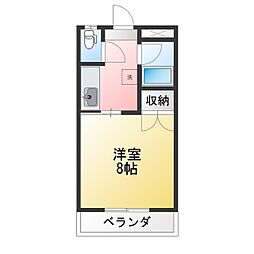 アパートメント北深志 1Kの間取図画像