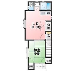 中島アパート 1LDKの間取図画像