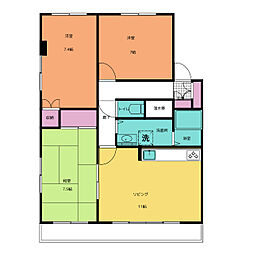 アコールマンション平田 3LDKの間取図画像