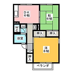 セジュール沢村C 2DKの間取図画像