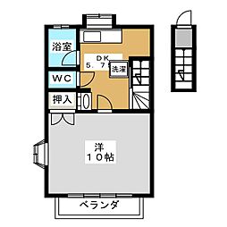 はじめパレス 1DKの間取図画像