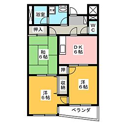 しるく・いち 3DKの間取図画像
