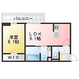 NEXUS D-ROOM笹部II 1LDKの間取図画像