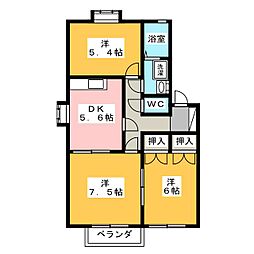アルコバレーノ1D 3Kの間取図画像