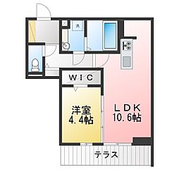 GRAND D-ROOM大手 1LDKの間取図画像