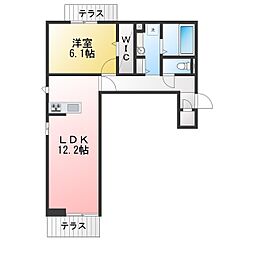 Mels court 1LDKの間取図画像