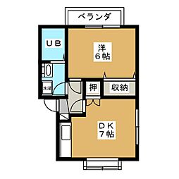 メゾン島高松 1DKの間取図画像