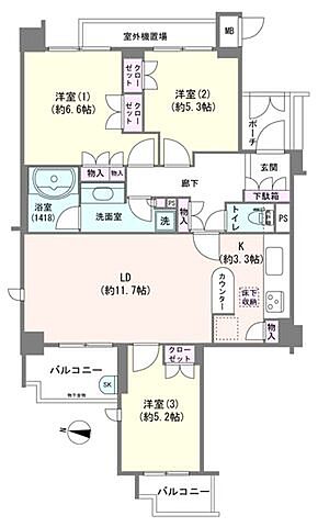 間取り ダイナシティ平和台 1階/-