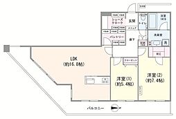 ディアマークスキャピタルタワー 2LDKの間取図画像