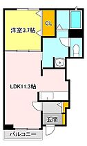 ルミエール・S 105 ｜ 栃木県宇都宮市駒生町1415-2（賃貸アパート1LDK・1階・37.83㎡） その1