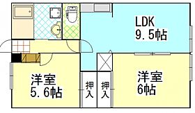 フレグランスK 102号室 ｜ 岡山県岡山市北区大安寺東町27-24（賃貸アパート2LDK・1階・51.37㎡） その2