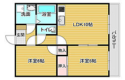 ピュアステージイタノ 2LDKの間取図画像