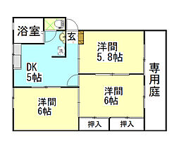 クリスタルハイツ平福 3DKの間取図画像