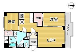 リバーサイドマンション江戸川 2LDKの間取図画像