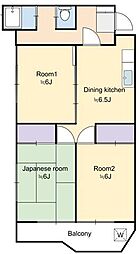 クラウンハイツ 3DKの間取図画像
