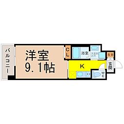 御器所テラス 1Kの間取図画像