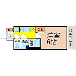 プレサンス栄フロント 1Kの間取図画像
