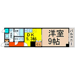 RESIDIA東桜 1DKの間取図画像