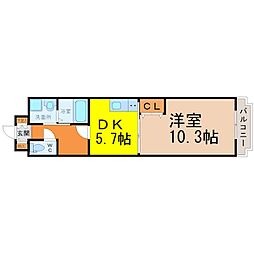 フローラル泉 1DKの間取図画像
