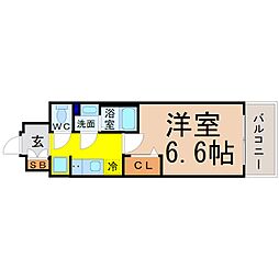 プレサンス名古屋駅ゲート 1Kの間取図画像