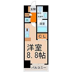 glanz 1Kの間取図画像