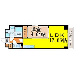グランデューク松原クオーレ 1LDKの間取図画像