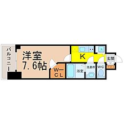 プレサンス栄ライズ 1Kの間取図画像