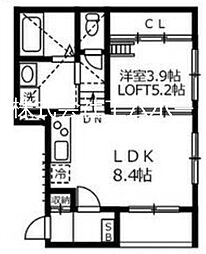 ハーモニーテラス鳴海 1LDKの間取図画像