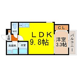 エステイトN名古屋星崎 1LDKの間取図画像