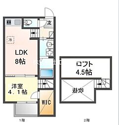 ハーモニーテラス愛知町4 1LDKの間取図画像