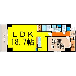 加藤(株)BLISS 1LDKの間取図画像