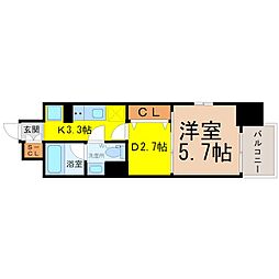 ブランシエスタ泉 1DKの間取図画像