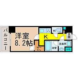 イーハトーブ大曽根 1Kの間取図画像