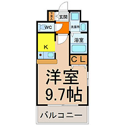 ライジングコート名古屋駅前東 ワンルームの間取図画像