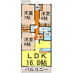 グラン・アベニュー名駅南 3LDKの間取図画像