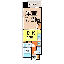 フローラル東別院 1DKの間取図画像