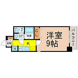 プロシード新栄 1Kの間取図画像