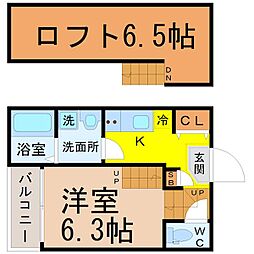 ディオステージ新栄 1Kの間取図画像