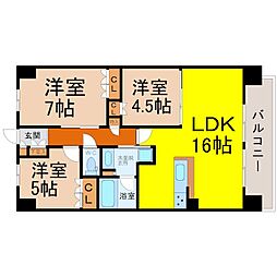 ラフィシア上前津 3LDKの間取図画像