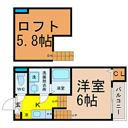 ルピナス今池 1Kの間取図画像