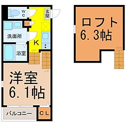 ソラノテラス自由ヶ丘 1SKの間取図画像