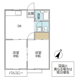 コーポイナ 2DKの間取図画像
