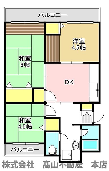 日の里東住宅1棟 ｜福岡県宗像市日の里2丁目(賃貸マンション3DK・1階・52.71㎡)の写真 その2