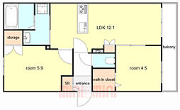 間取図画像 2LDK